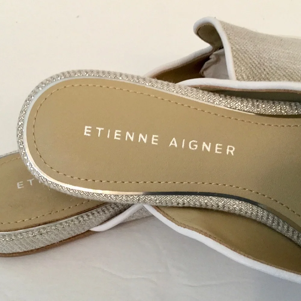 Etienne Aigner ‘Capri’ Silver Slip On Mule - Picture 7 of 11